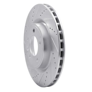 Land Rover Discovery Brake Rotor (1) - Rear Left - R1 Concepts - Drilled & Slotted - Silver - `18-`20